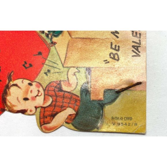 Vintage Valentine Greeting Card 1940s Piano Player Same Old Tune Music Die Cut - Picture 5 of 5